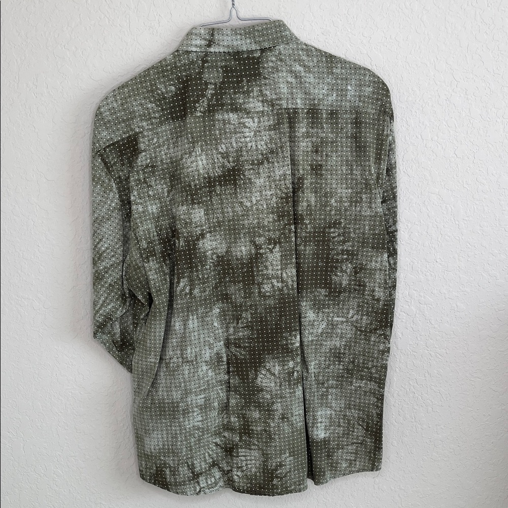 Bespoke Olive And Gray Patterned Button Down Shirt - image 5